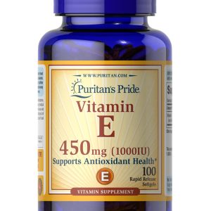 Puritan's Pride Vitamin E 1000IU | 100 Softgels | 07/2028
