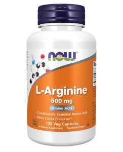 Now L Arginine 500mg Amino Acid | 100 Capsules | 06/2029