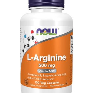Now L Arginine 500mg Amino Acid | 100 Capsules | 06/2029