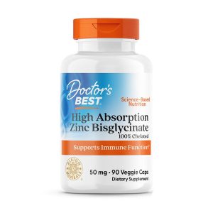 Doctor's Best High Absorption Zinc Bisglycinate 50mg | 90 Capsules | 10/2027
