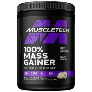 Muscletech 100% Mass Gainer Powder Vanilla Flavored| 60g Protein, 5g Creatine | 5.15Lb (2.33Kg) | 03/2028|