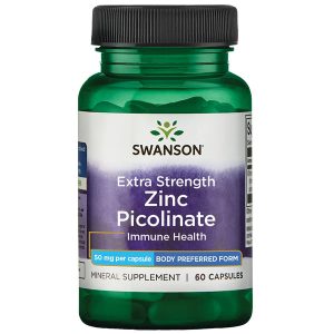 Swanson Extra Strength Zinc Picolinate 50mg | 60 Capsules | 03/2027