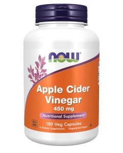 Now Apple Cider Vinegar 450mg | 180 Capsules | Exp. 05/2028
