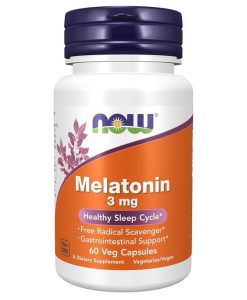 Now Melatonin 3mg Healthy Sleep Cycle| 60 Veg Capsules | Exp. 08/2029