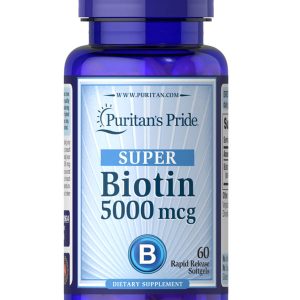 Puritan's Pride Super Biotin 5000mg | 60 Softgels | 10/2027
