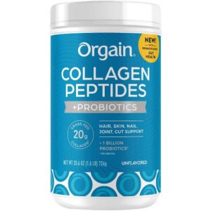 Orgain Collagen Peptides Grass-fed | Probiotics & Prebiotics Powder Unflavored | 726g | 1.6Lb | 12/2026