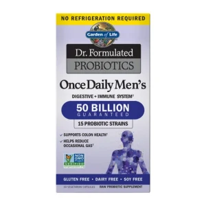 Garden Of Life Dr. Formulated Once Daily Men's Probiotics 50 Billions CFU | 15 Probiotics Strains | 30 Capsules | Exp. 09/2026