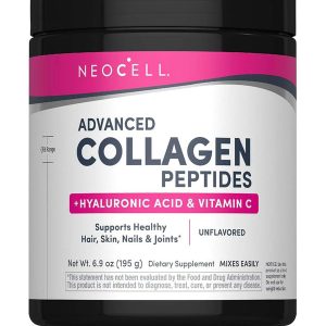 Neocell Advanced Collagen Peptides Powder Unflavored| Hyaluronic Acid & Vitamin C | 195g | Exp.04/2027