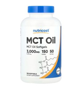 Nutricost MCT Oil 3000mg | 150 Softgels | Exp. 12/2027