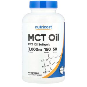 Nutricost MCT Oil 3000mg | 150 Softgels | Exp. 12/2027