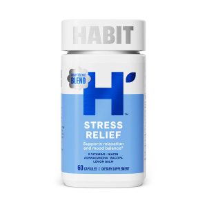 Habit Stress Relief Adaptogenic Blend | B-Vitamins, Niacin, Ashwagandha, Bacopa, Lemon Balm | 60 Capsules | Exp. 04/2027