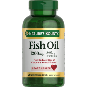 Nature's Bounty Fish Oil 1200mg | 360mg Omega-3 | 200 Rapid Release Softgels | Exp. 10/2027