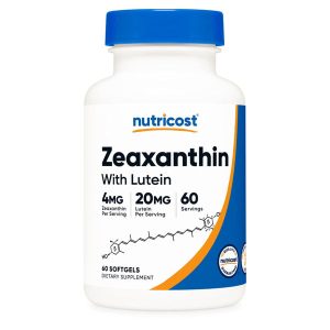Nutricost Zeaxanthin 4mg, Lutein 20mg | 60 Softgels | Exp. 07/2027