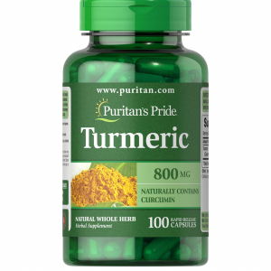 Puritan's Pride Turmeric Curcumin 800mg | 100 Rapid Release Capsules | Exp. 07/2028