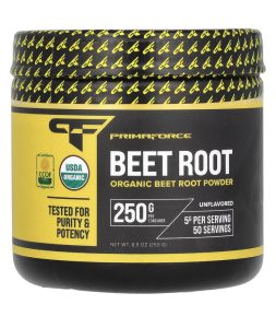 Primaforce Organic Beetroot Powder 5g Unflavored 250g | 50 Servings | Exp. 10/2028