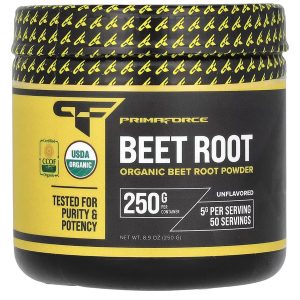Primaforce Organic Beetroot Powder 5g Unflavored 250g | 50 Servings | Exp. 10/2028