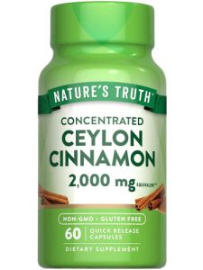 Nature's Truth Concentrated Ceylon Cinnamon 2000mg | 60 Capsules | Exp. 08/2027