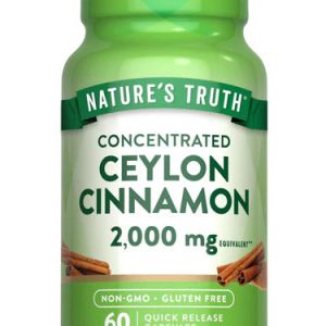 Nature's Truth Concentrated Ceylon Cinnamon 2000mg | 60 Capsules | Exp. 08/2027