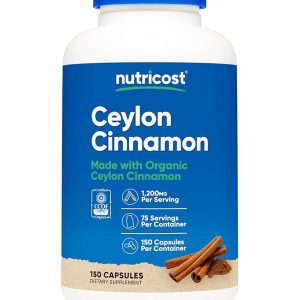 Nutricost Organic Ceylon Cinnamon 1200mg | 150 Capsules | Exp. 09/2027