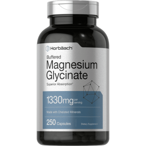 Horbaach Magnesium Glycinate 1330mg | 250 Capsules | Exp. 04/2027