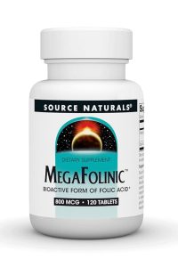 Source Naturals Megafolinic 800mcg | Bioactive Form Of Folic Acid | 120 Tablets | 04/2029