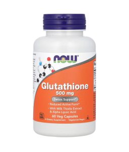 Now Glutathione 500mg | Milk Thistle Extract & Alpha Lipoic Acid | 60 Veg Capsules | 05/2028