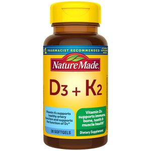 Naturemade Vitamin D3K2 5000IU/100MCG MK-7| 30 Softgels | Exp. 01/2028